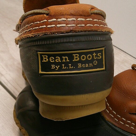 Women's Bean Boots, Rubber Mocs Tan Leather, Brown Boot Size 6.5 - Picture 2 of 6